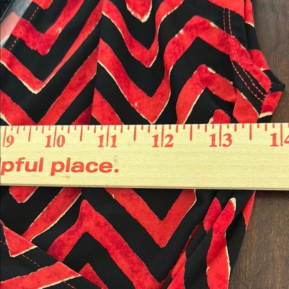 Lauren Ralph Lauren Red Midi Dress with V-Neck and Flutter Sleeves - Picture 6 of 11